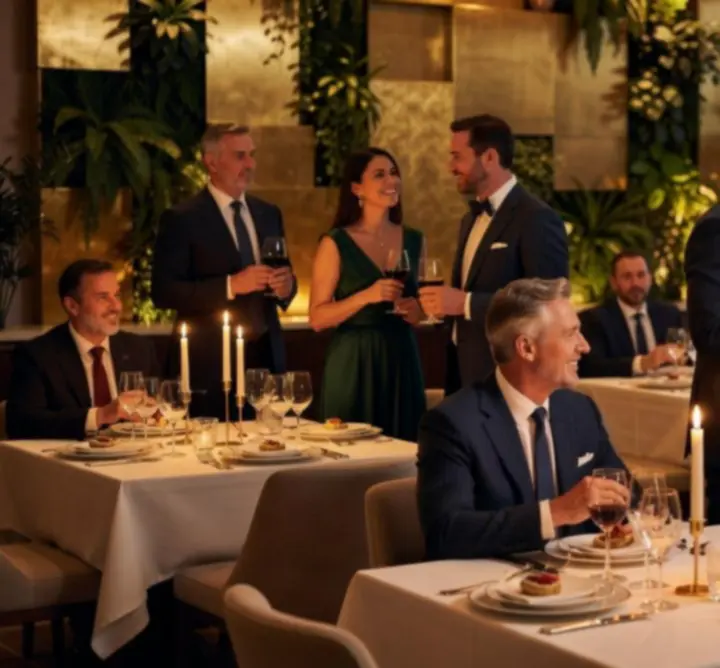 Editorial-style collage of Aus Nights events showing cuisine, cocktails and social moments.